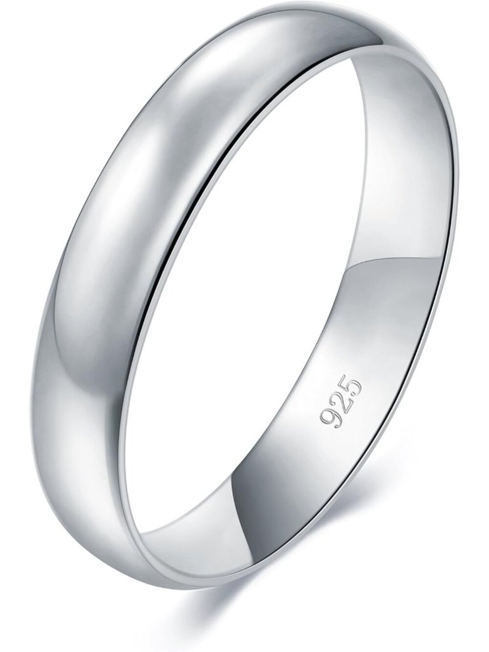 Elegant Wedding Band, Sterling Silver & Waterproof Gold Plated, Sizes 4-15